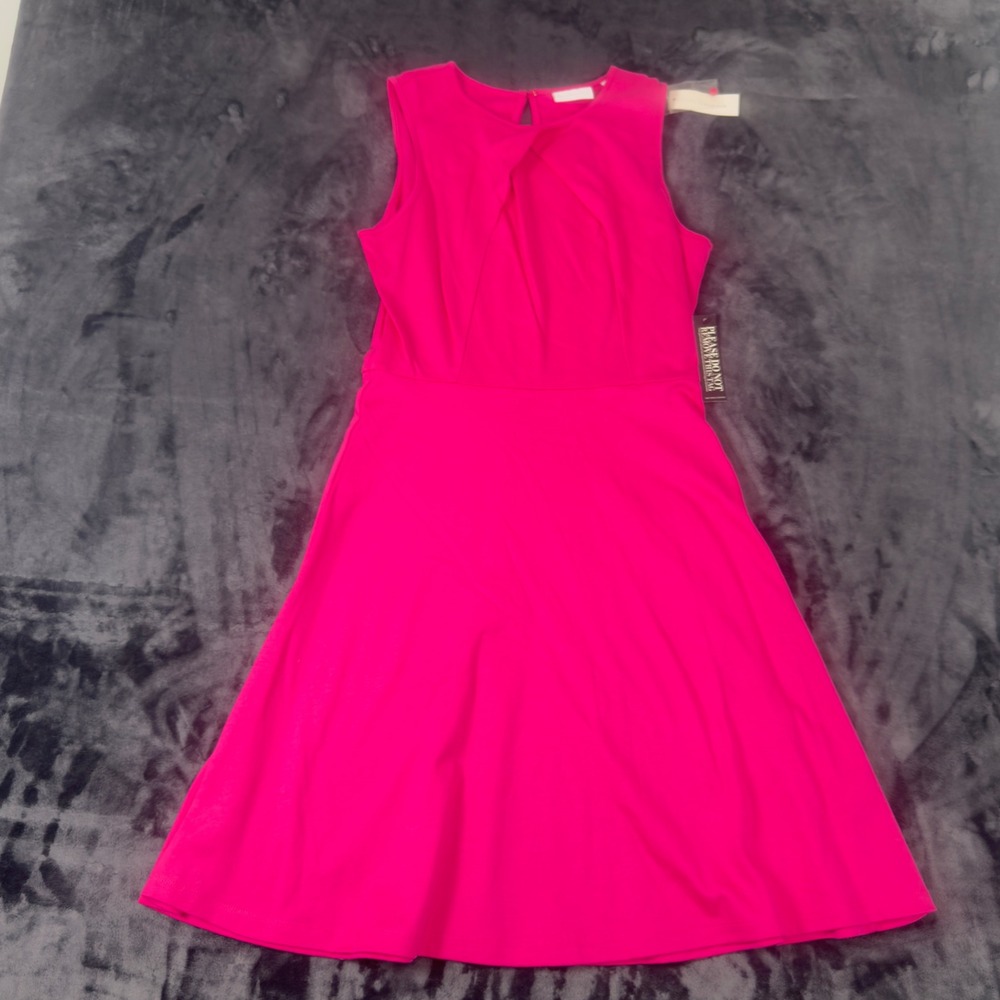 Banana Republic‎ Dress Womens Medium Pink Fit Flare Sleeveless Cotton Midi